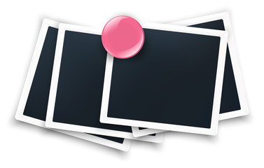 Retro photo frame vector realistic white border 