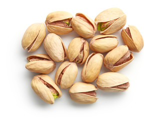 pistachios isolated on white background
