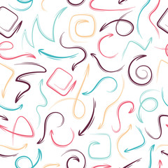 Arrows vector background. Design grunge sketch handmade. Seamless pattern abstract graphic colored elements.