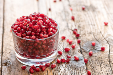 Pomegranate red grains