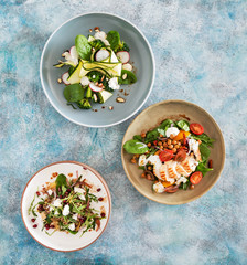 different kinds of salads