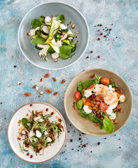 different kinds of salads