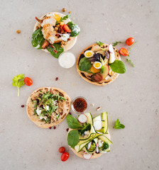 Different Kinds Salad Pitas