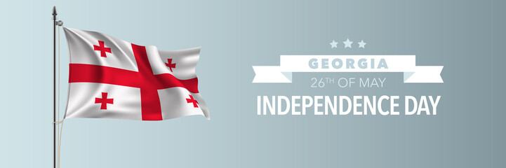Georgia happy independence day greeting card, banner vector illustration