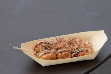 Takoyaki is a most famous Japanese snack food in Japan.
