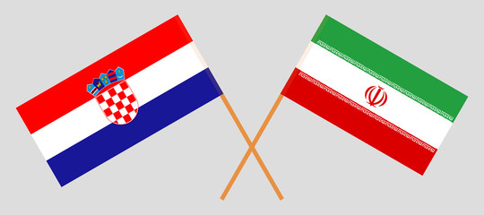 Croatia and Iran. The Croatian and Iranian flags. Official colors. Correct proportion. Vector