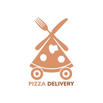 Creative pizza picture, Pizza delivery icon