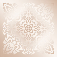 Obraz premium Vintage background mandala card with golden lace ornaments and art deco floral decorative elements