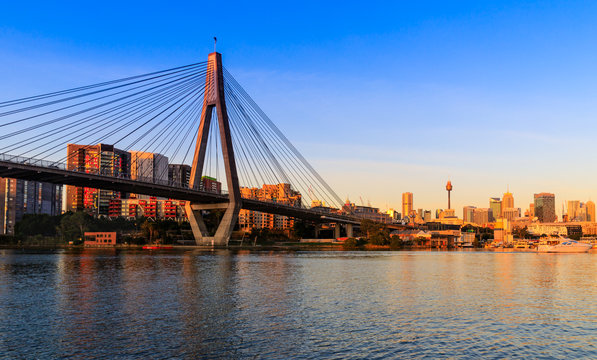 Sydney Anzac Bridge, Glebe, Australia - Powered by Adobe