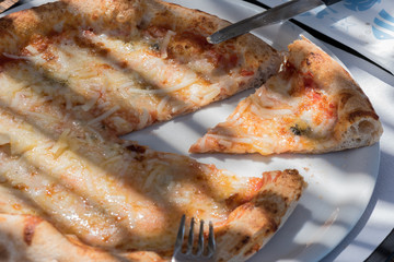 Pizza margherita close up