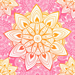 Ornamental seamless pattern with mandala. Vintage, paisley elements. Ornament. Traditional, Ethnic, Turkish, Indian motifs. Great for fabric and textile, wallpaper, packaging or any desired idea