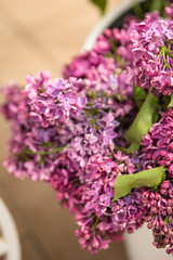 Lilac Flowers , Spring Time, Summer Concept. Top View