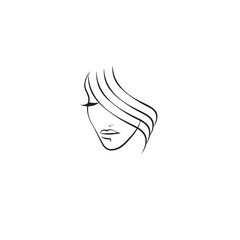 Obraz premium Abstract line beautiful girl face