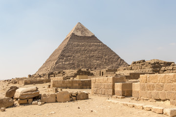 The pyramid of Khafre the second largest of the pyramids of Giza