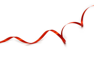 Red ribbon isolated on white