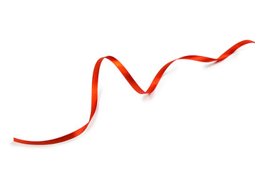 Red ribbon isolated on white