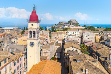 Fototapeta na wymiar Panoramic view of Kerkyra, capital of Corfu island, Greece