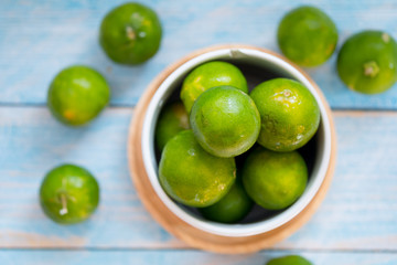 Fresh green lemon product in Thai agriculture