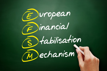 EFSM - European Financial Stabilisation Mechanism acronym, business concept on blackboard
