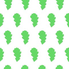 abstract green oak leaves background. flat style