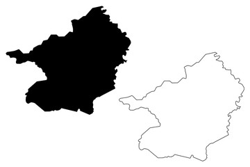 Fototapeta premium Lacs District (Ivory Coast, Republic of Cote dIvoire) map vector illustration, scribble sketch Lacs map