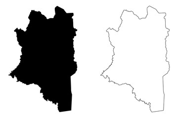 Montagnes District (Ivory Coast, Republic of Cote dIvoire) map vector illustration, scribble sketch Montagnes map