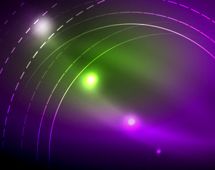 Neon circles abstract background