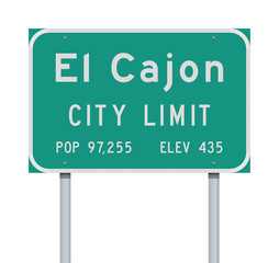El Cajon City Limit road sign