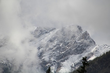 Fototapeta na wymiar First Sign Of Winter On The Mountain, Banff National Park, Alberta