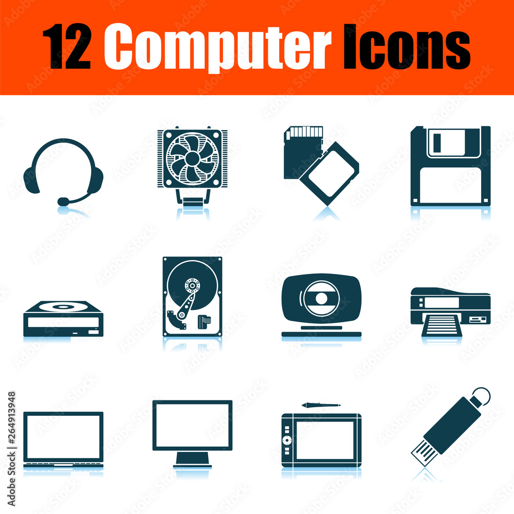 Wall mural computer icon set