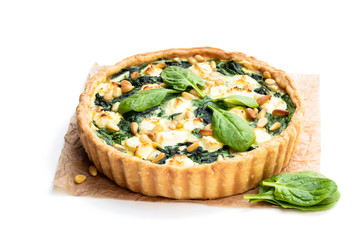 Vegetarian tart with spinach