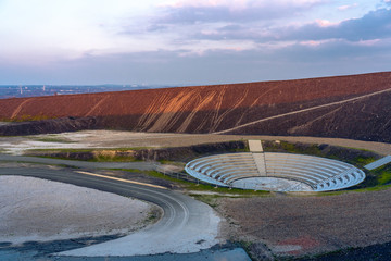 Fototapeta premium Aerial view of Halde Haniel - former largest mine dump in the Ruhr area