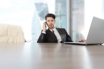 Businessman with laptop