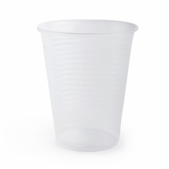 Plastic cup on white