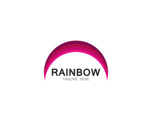 Rainbow logo template vector icon illustration design 