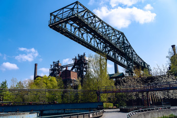 huge Industrial crane seen from below