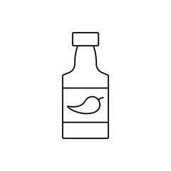 Chili sauce bottle outline icon. linear style sign 