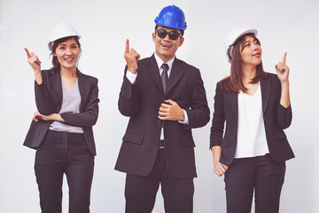 Young foreman thinking of plan, concept business