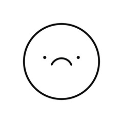 Sad smail face emoji outline icon