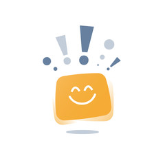 Optimism attitude concept, positive thinking, express emotion, good experience feedback, happy client, service quality