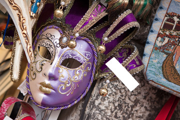 Italian Mardi Gras Face Masks in Venice Italy