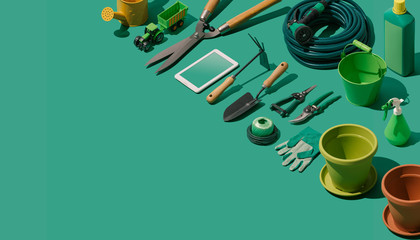 Gardening and horticulture tools collection