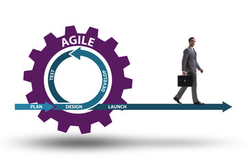 Businessman in agile methods concept