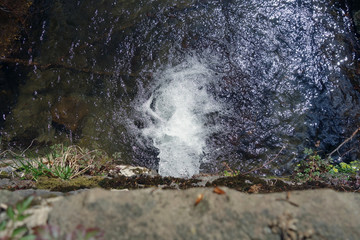 Strong water jet from the dam