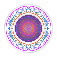 Design Mandala Ornament. Vector Illustration. Round Geometric Floral Pattern. Oriental Pattern. Indian, Moroccan, Mystic, Ottoman Motifs. Anti-Stress Therapy Pattern.
