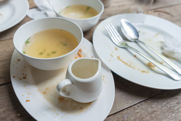 Empty and dirty dish after eating...
