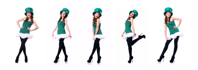 Woman in saint patrick concept