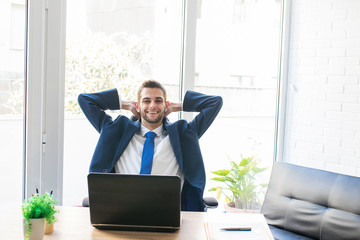 business man resting relaxed