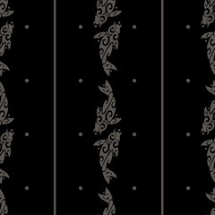 seamless pattern with carps in Maori style