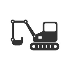 Naklejka premium bucket excavator vector icon isolated on white background. bucket excavator flat icon for web, mobile and ui design